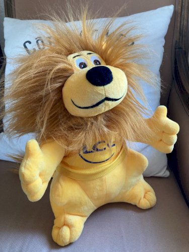 425⚜️Peluche Mascotte Le Lion Jaune LCL Crédit Lyonnais Vintage de 2020 H.30 Cm