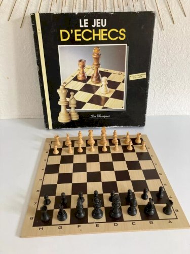 4⚜️Ancien Jeu de Société Jeu D'échecs Rachez Bois Vintage Complet Made In France