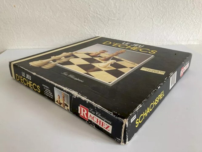 4⚜️Ancien Jeu de Société Jeu D'échecs Rachez Bois Vintage Complet Made In France