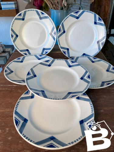 5 (+1) assiettes plates Moulin des Loups modèle Pax