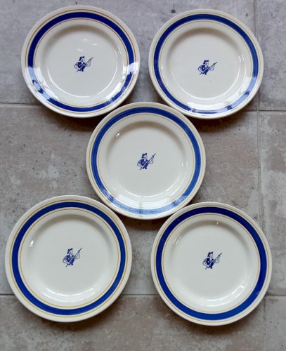 5 Ancienne Assiette Publicitaire Biscuits Gondolo Gien France Publicité Vintage