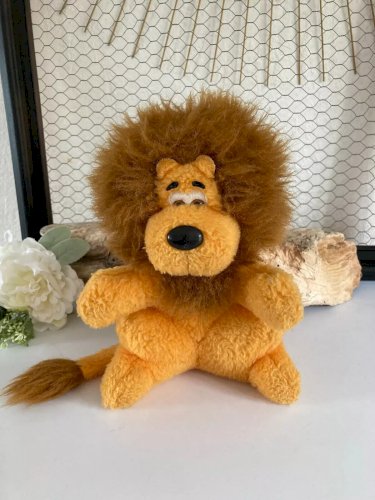 5⚜️ Ancienne Peluche Mascotte Le Lion Jaune LCL Crédit Lyonnais Vintage