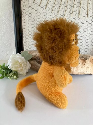 5⚜️ Ancienne Peluche Mascotte Le Lion Jaune LCL Crédit Lyonnais Vintage