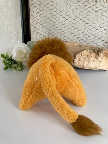 5⚜️ Ancienne Peluche Mascotte Le Lion Jaune LCL Crédit Lyonnais Vintage