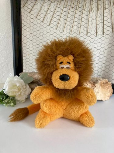 5⚜️ Ancienne Peluche Mascotte Le Lion Jaune LCL Crédit Lyonnais Vintage