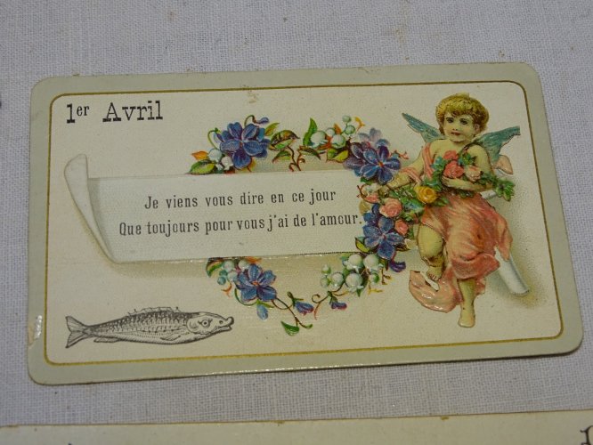 -5 ANCIENNES CARTES 1er AVRIL 1 Sur CELLULOÏD COLLECTION VIEUX PAPIERS