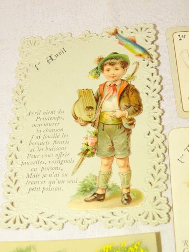 -5 ANCIENNES CARTES 1er AVRIL 1 Sur CELLULOÏD COLLECTION VIEUX PAPIERS