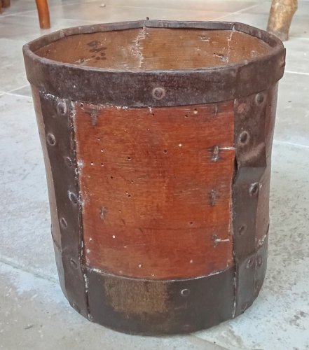 5 Anciennes Mesures À Grains Lobrot Paris Bois Fer Objet Ancien Art Populaire