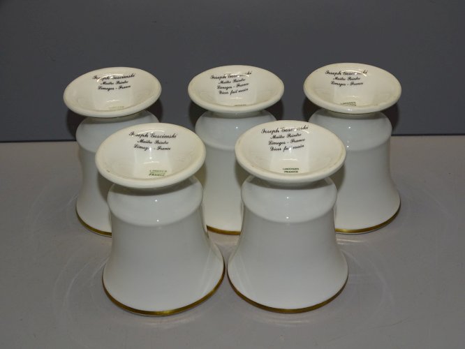 -5 ANCIENS MAZAGRANS PORCELAINE par JOSEPH GOSCIMSKI Maître Peintre LIMOGES  D