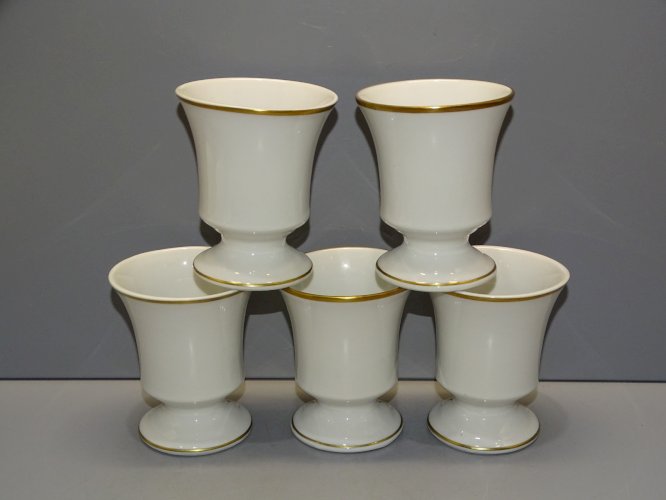 -5 ANCIENS MAZAGRANS PORCELAINE par JOSEPH GOSCIMSKI Maître Peintre LIMOGES  D