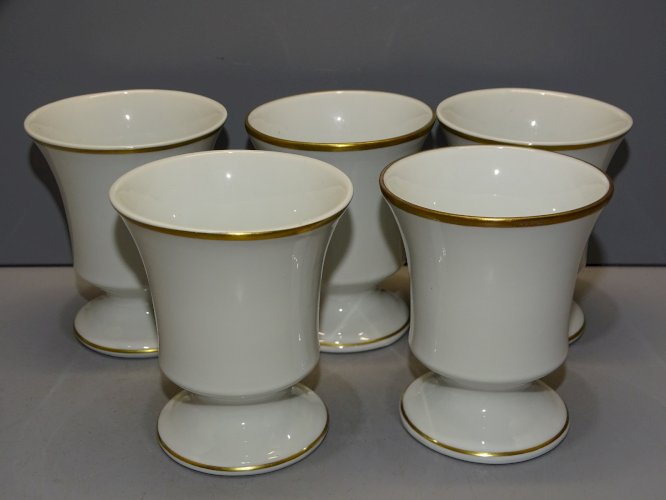 -5 ANCIENS MAZAGRANS PORCELAINE par JOSEPH GOSCIMSKI Maître Peintre LIMOGES  D