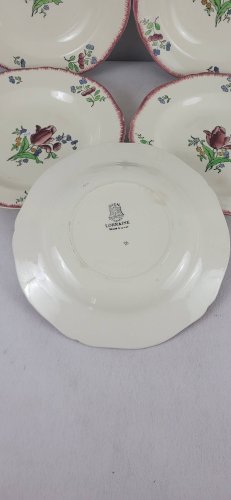 5 assiettes creuses en faïence de Gien modèle Lorraine
