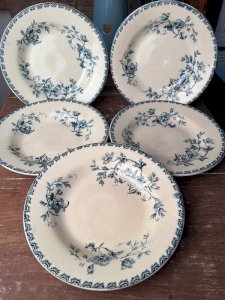 5 assiettes creuses Gien 1878 modèle Printania