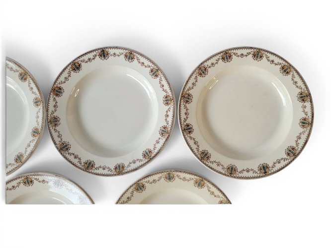 5 assiettes creuses Léon Graves Clairefontaine
