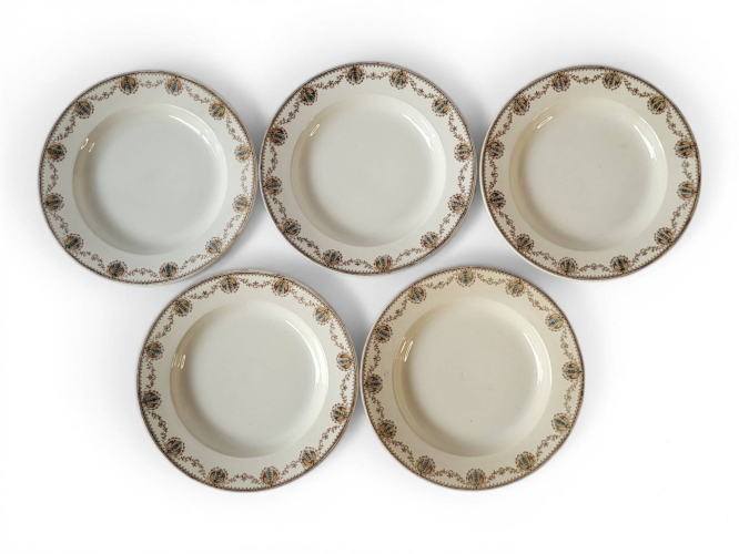 5 assiettes creuses Léon Graves Clairefontaine