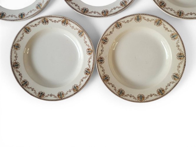 5 assiettes creuses Léon Graves Clairefontaine