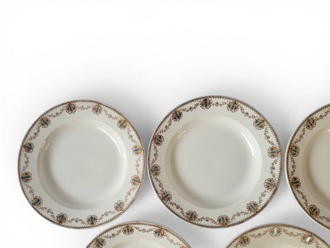 5 assiettes creuses Léon Graves Clairefontaine