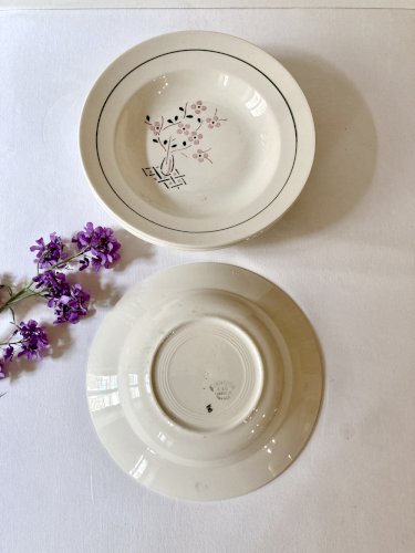 5 assiettes creuses, Lunéville, modèle Lorraine, années 1910