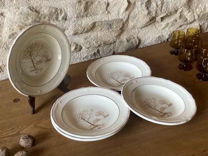 5 assiettes creuses Quadrifoglio, Italie, années 1980