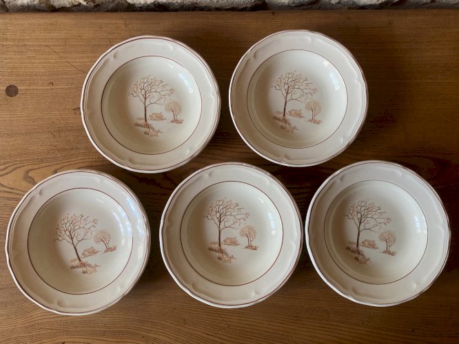 5 assiettes creuses Quadrifoglio, Italie, années 1980