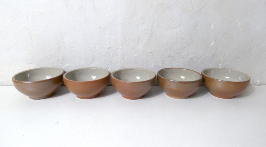 5 bols en grès vintage