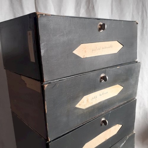 5 cartons anciens de cartonnier, archives, classeurs de notaire R974