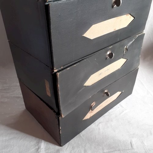 5 cartons anciens de cartonnier, archives, classeurs de notaire R974