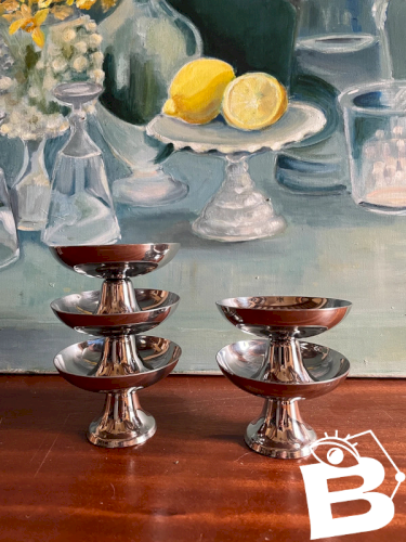 5 coupes en inox vintage