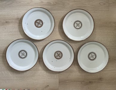 5 Grandes assiettes grès Dansk designs années 70