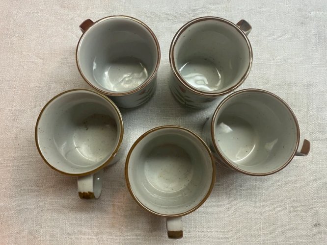 5 mugs vintage fabriqué en Corée