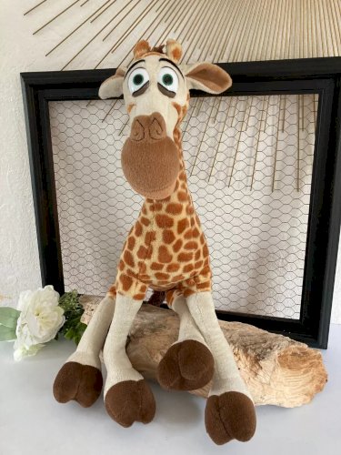 5⚜️ Peluche Doudou La Girafe Melman Dans Madagascar Hauteur 40 Cm