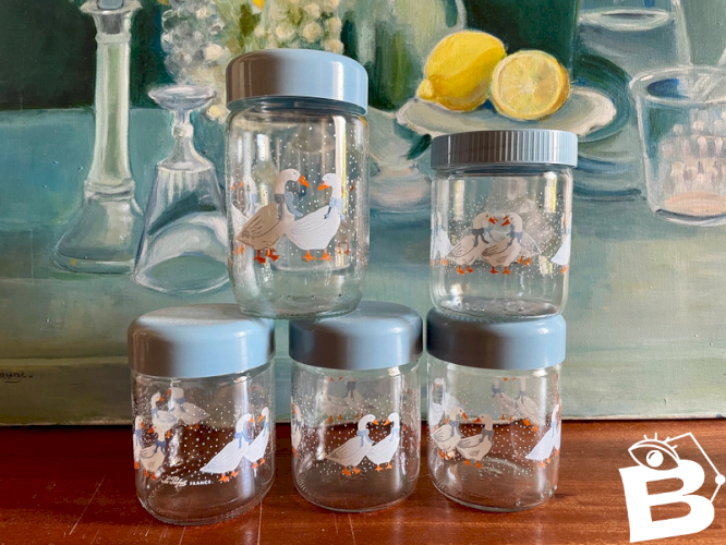 5 pots Le Parfait « Les Oies » vintage