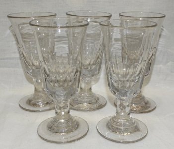 - 5 SUPERB SILVER ABSINTHE GLASSES, 19th CENTURY BISTRO COFFEE GLASSES, DISPLAY COLLECTION D