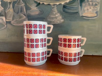 5 tasses Arcopal modèle Square