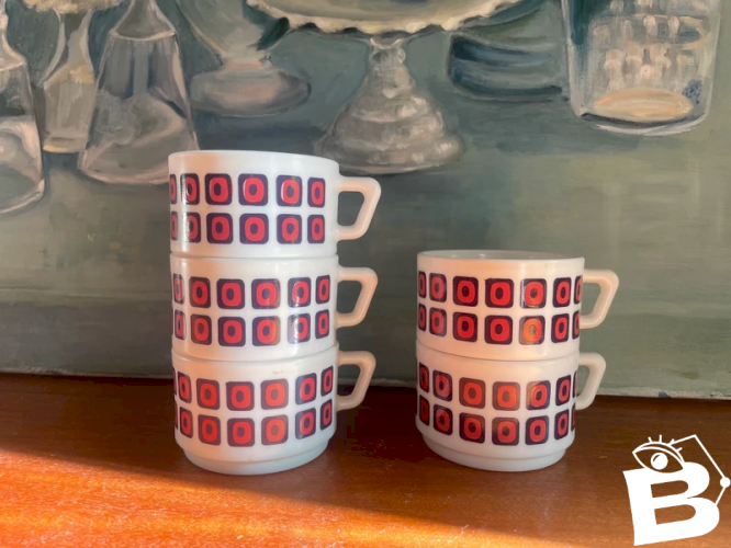 5 tasses Arcopal modèle Square