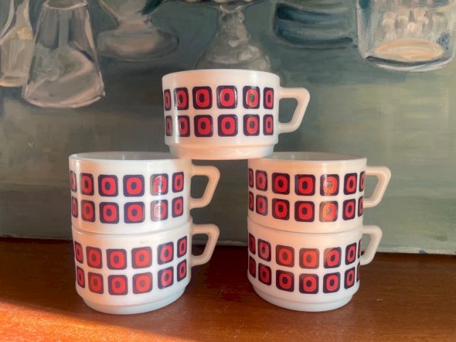 5 tasses Arcopal modèle Square