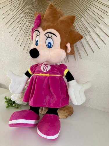 5⚜️ Très Grande Peluche Doudou Hérisson Robe Rose Nigloland Hauteur 60 Cm