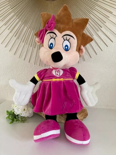 5⚜️ Très Grande Peluche Doudou Hérisson Robe Rose Nigloland Hauteur 60 Cm
