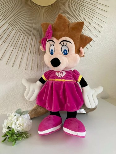 5⚜️ Très Grande Peluche Doudou Hérisson Robe Rose Nigloland Hauteur 60 Cm