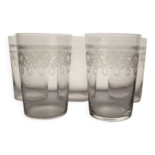 5 verres à eau / Gobelet en cristal