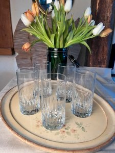 5 verres à orangeade Saint-Louis en cristal