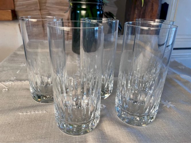 5 verres à orangeade Saint-Louis en cristal