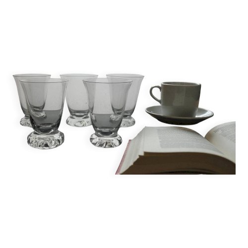 5 Verres en cristal Daum modèle Kim
