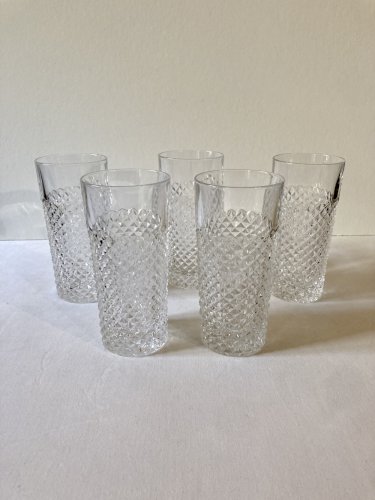 5 verres vintage motif pointe de diamant