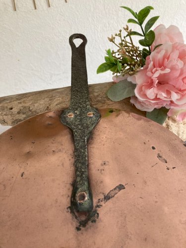 525⚜️ Ancien Couvercle Plat en Cuivre Pour Casserole Vintage Diamètre 27,5 Cm