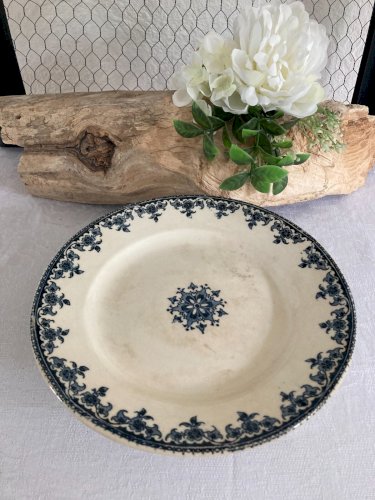 525⚜️ Ancien Petit Compotier Terre De Fer HB Cie Diamètre 21 Cm Vintage