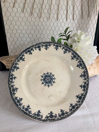 525⚜️ Ancien Petit Compotier Terre De Fer HB Cie Diamètre 21 Cm Vintage