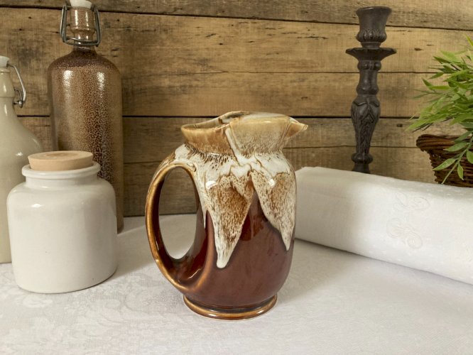 525⚜️ Ancien Pichet Flamme à Vin Bistrot Carafe Céramique P.80 Hauteur 18 Cm