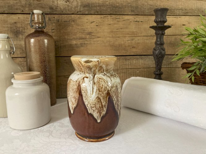 525⚜️ Ancien Pichet Flamme à Vin Bistrot Carafe Céramique P.80 Hauteur 18 Cm