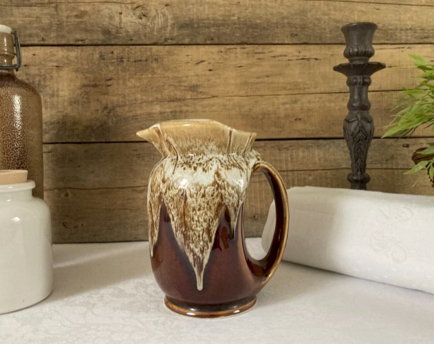 525⚜️ Ancien Pichet Flamme à Vin Bistrot Carafe Céramique P.80 Hauteur 18 Cm